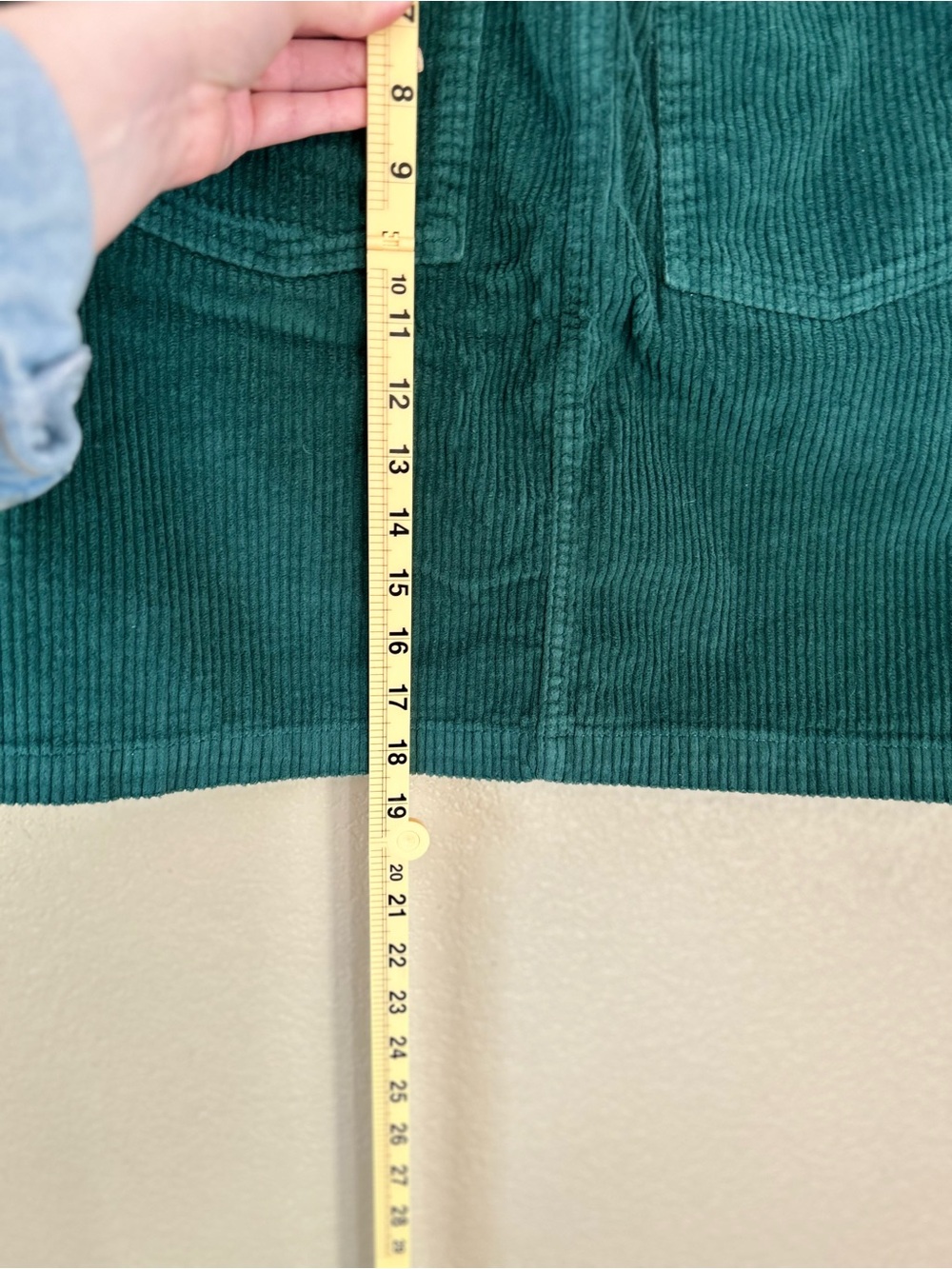 Pact Dark Green Corduroy Mini Skirt Size L Organic Cotton - Picture 7 of 10